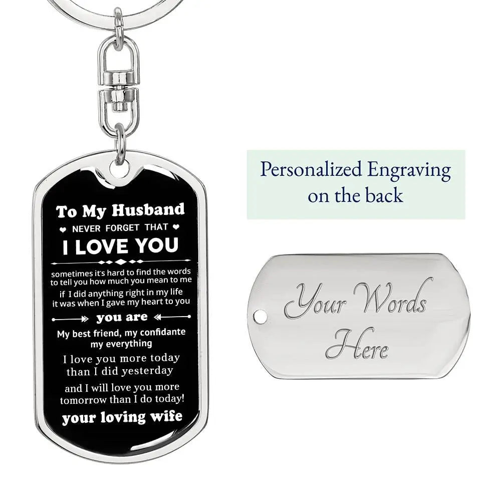 I Love You Dog Tag with Swivel Keychain - Briadanna