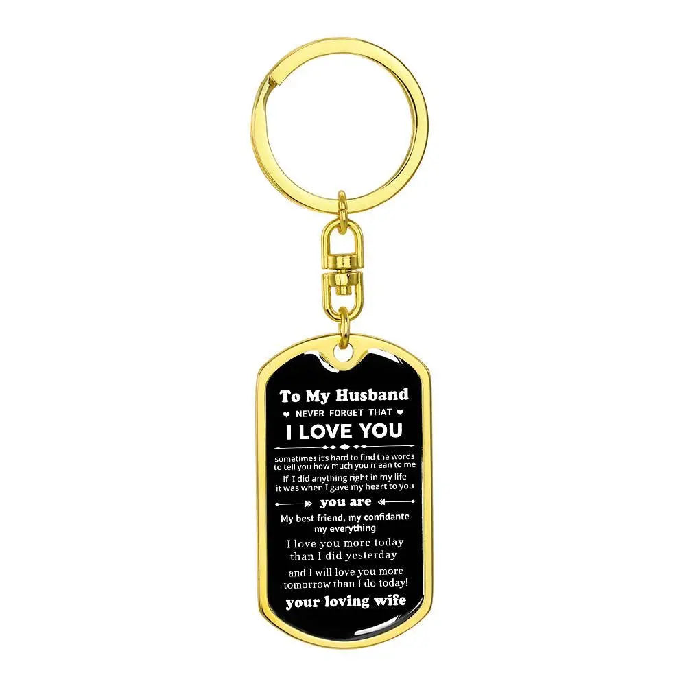 I Love You Dog Tag with Swivel Keychain - Briadanna