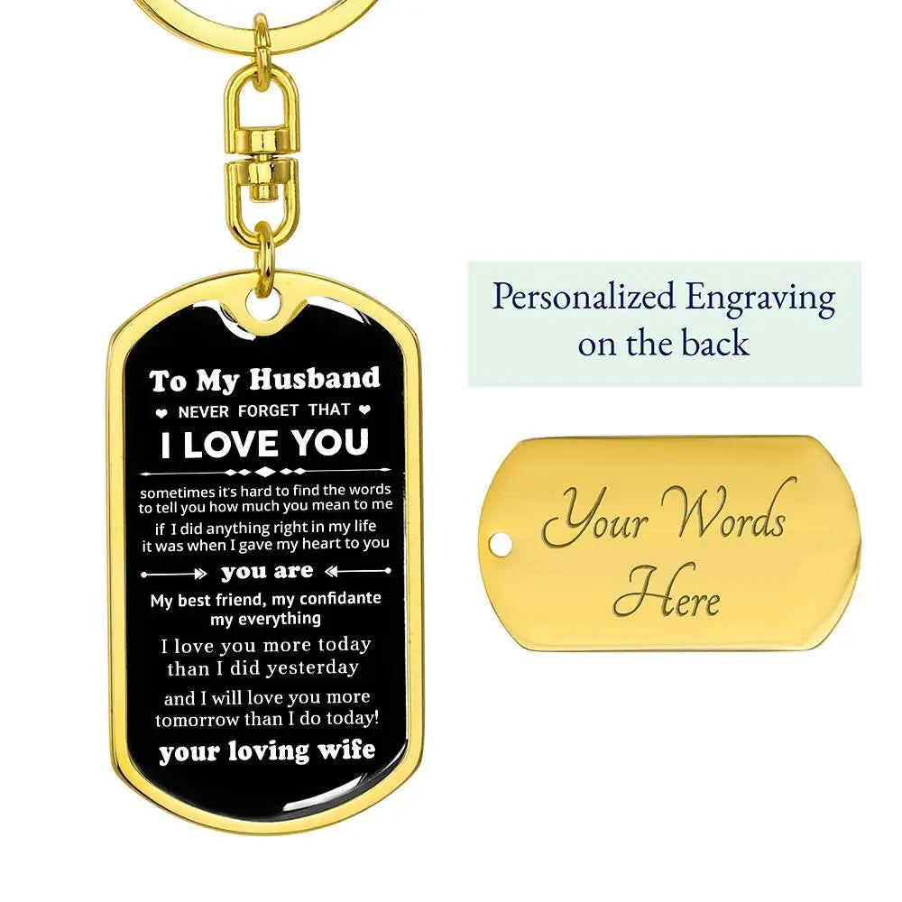 I Love You Dog Tag with Swivel Keychain - Briadanna