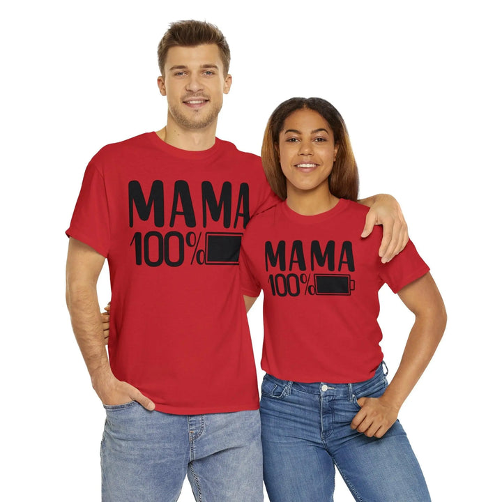 "Mama 100% Charged" Cotton Tee - Briadanna