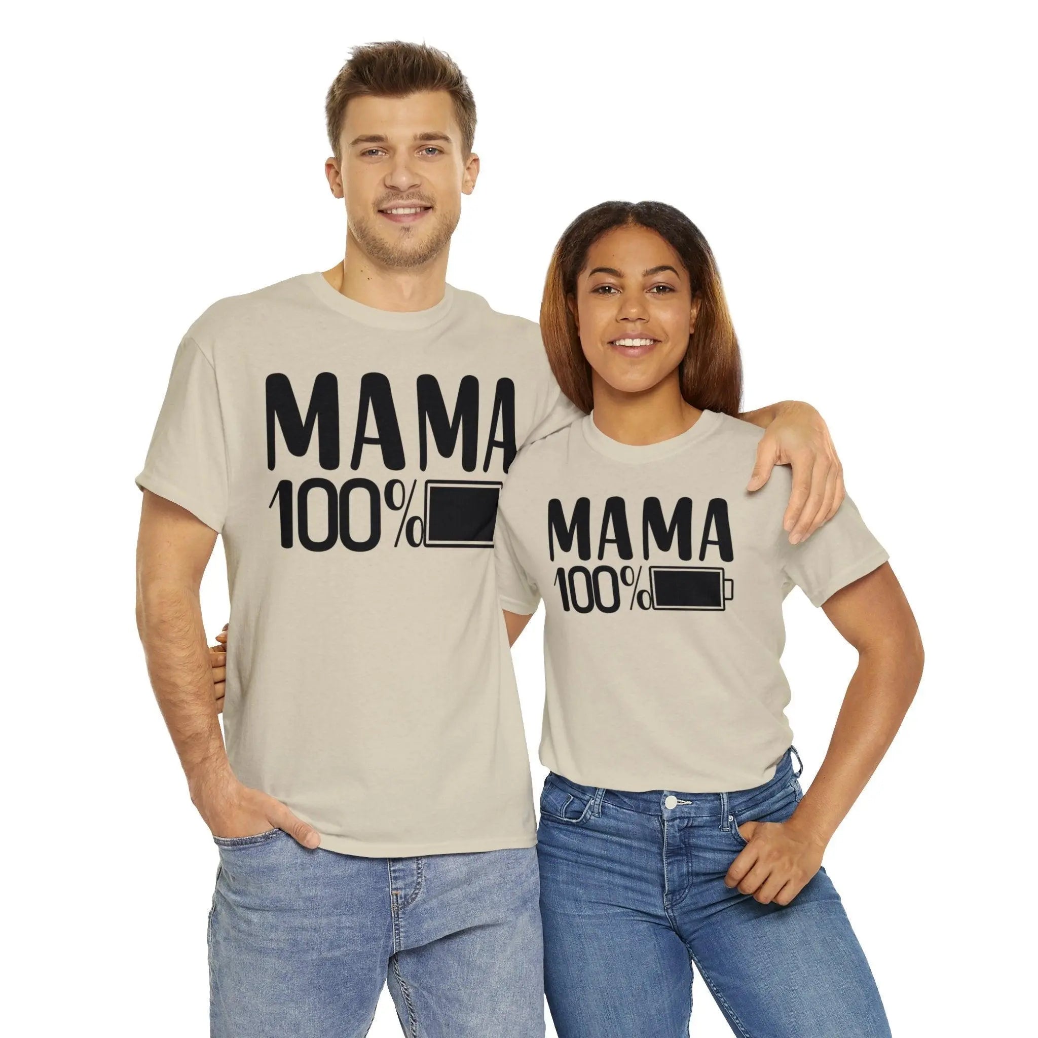 "Mama 100% Charged" Cotton Tee - Briadanna