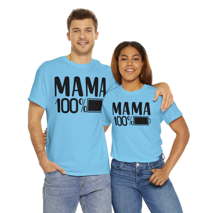 "Mama 100% Charged" Cotton Tee - Briadanna