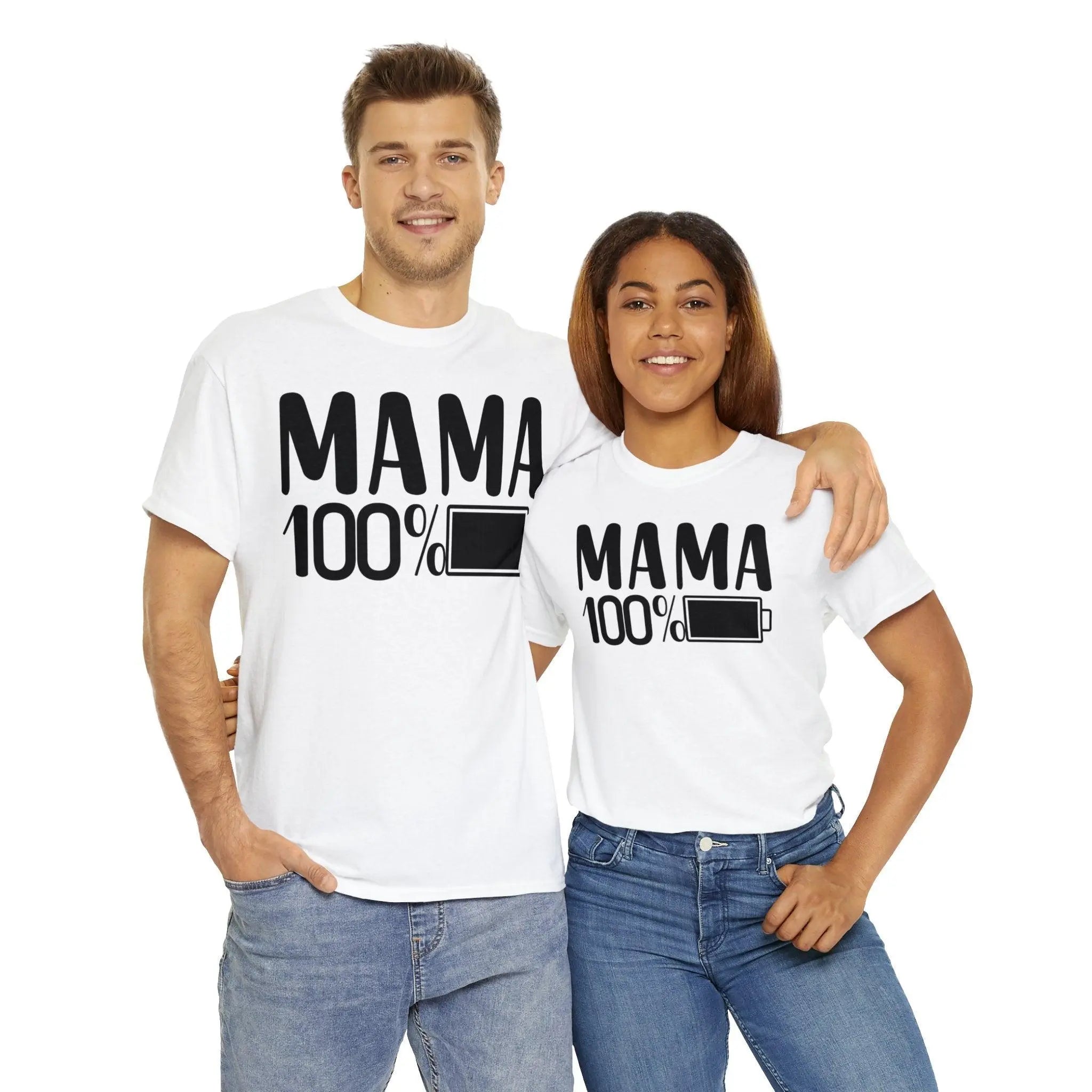 "Mama 100% Charged" Cotton Tee - Briadanna