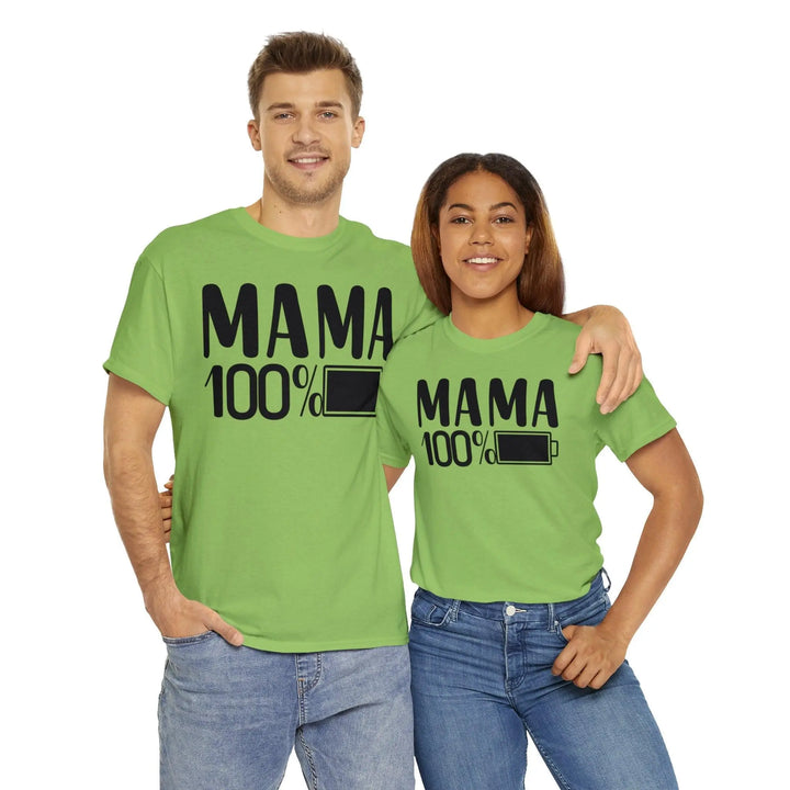 "Mama 100% Charged" Cotton Tee - Briadanna