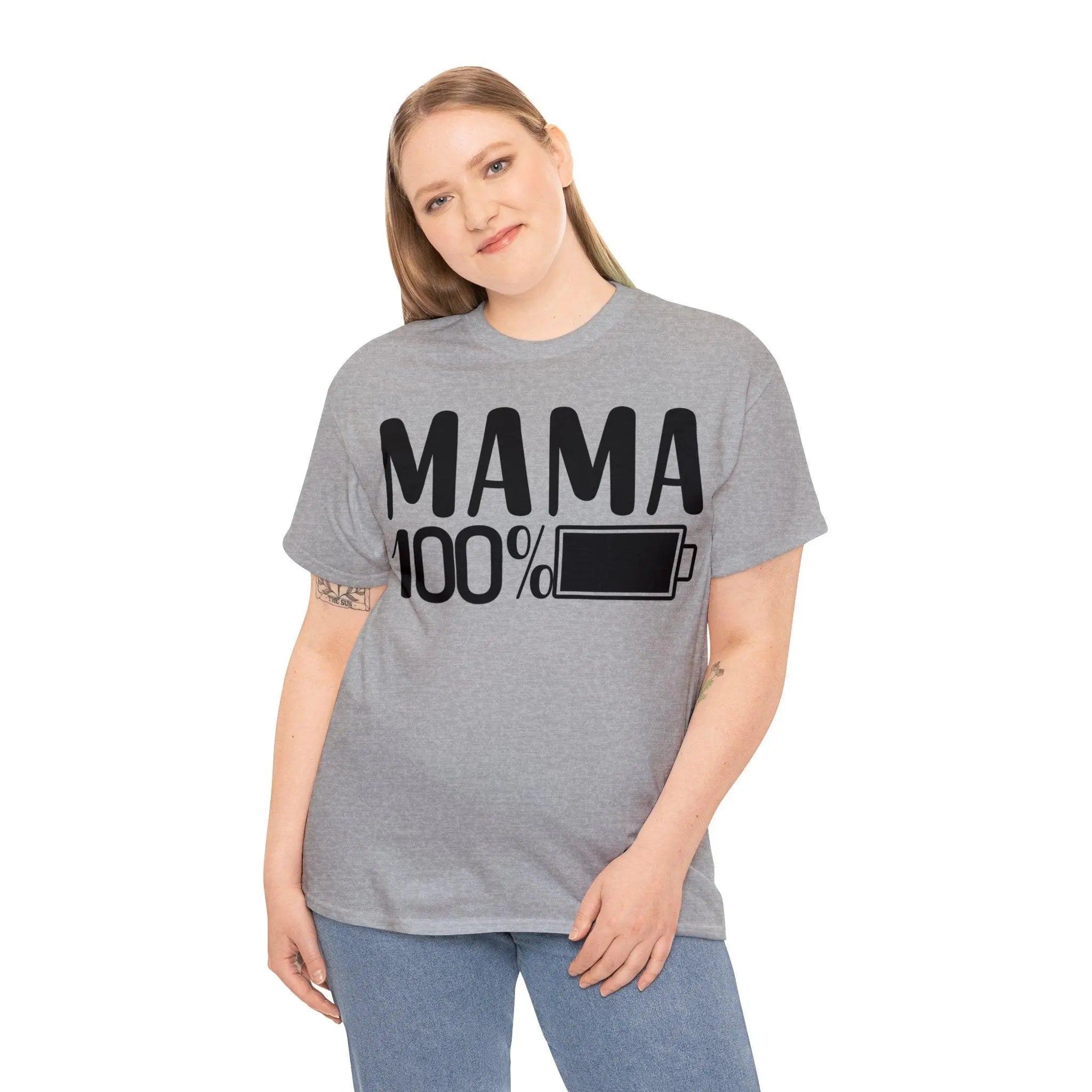 "Mama 100% Charged" Cotton Tee - Briadanna