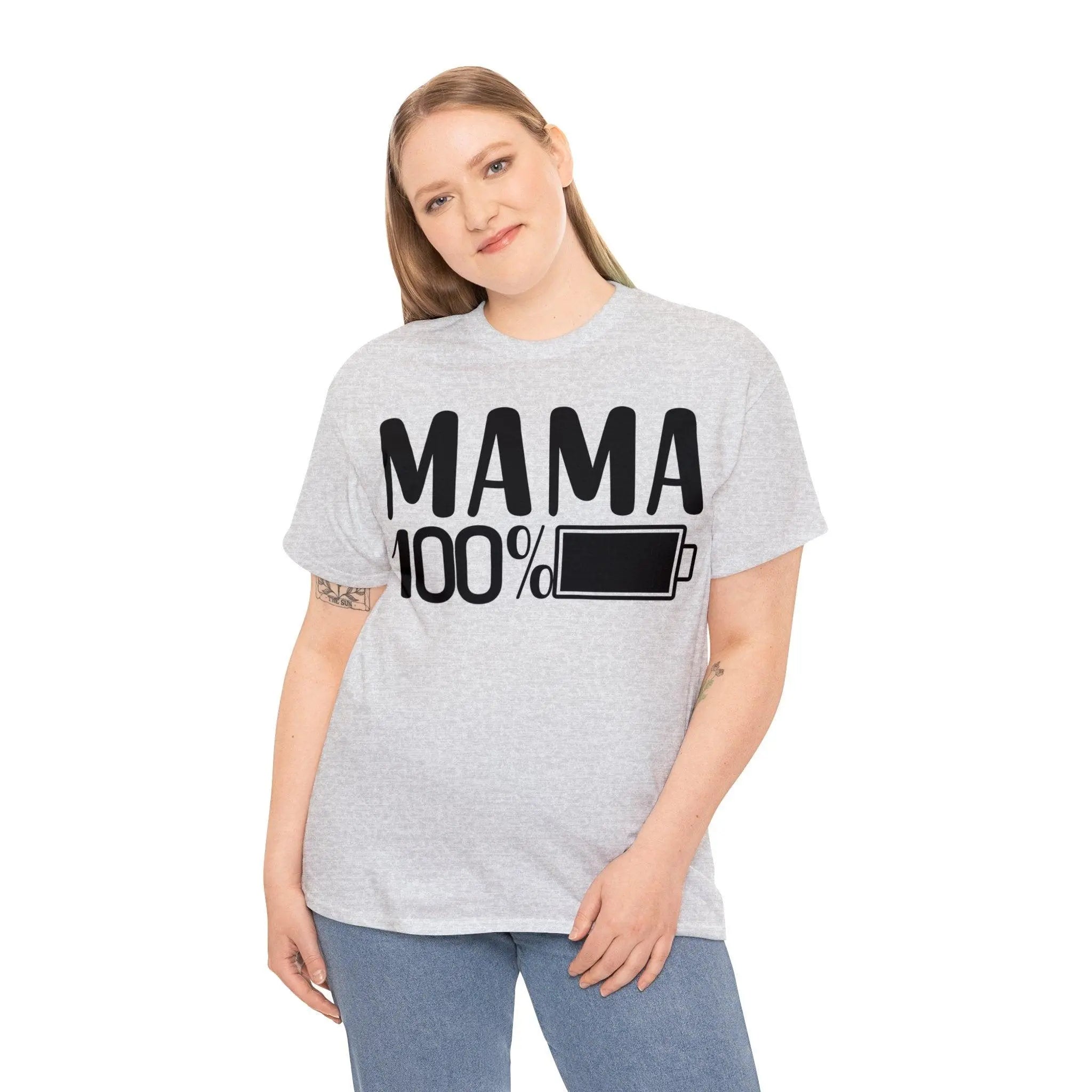 "Mama 100% Charged" Cotton Tee - Briadanna