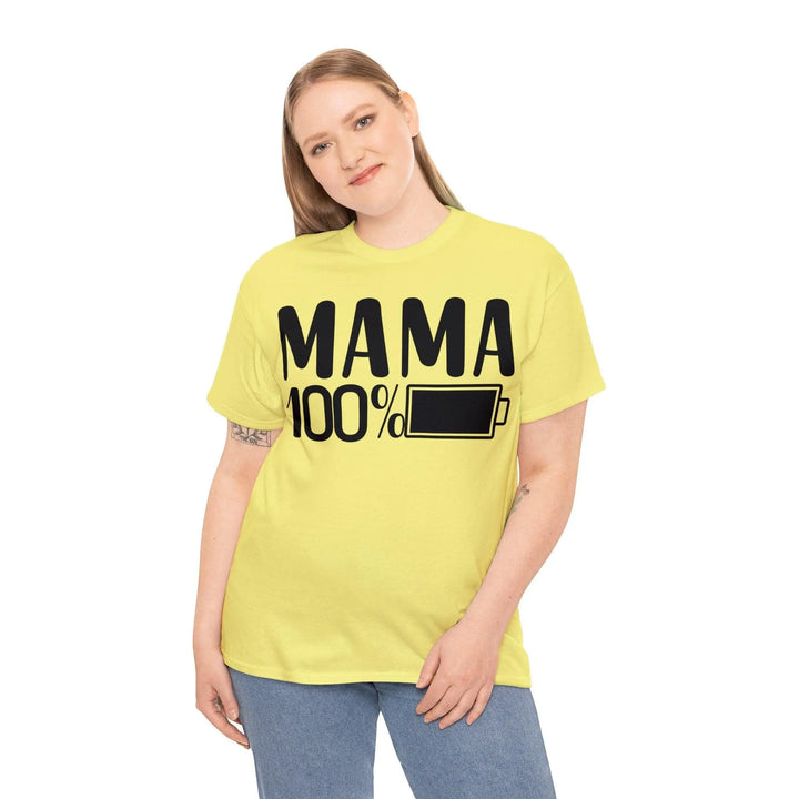 "Mama 100% Charged" Cotton Tee - Briadanna