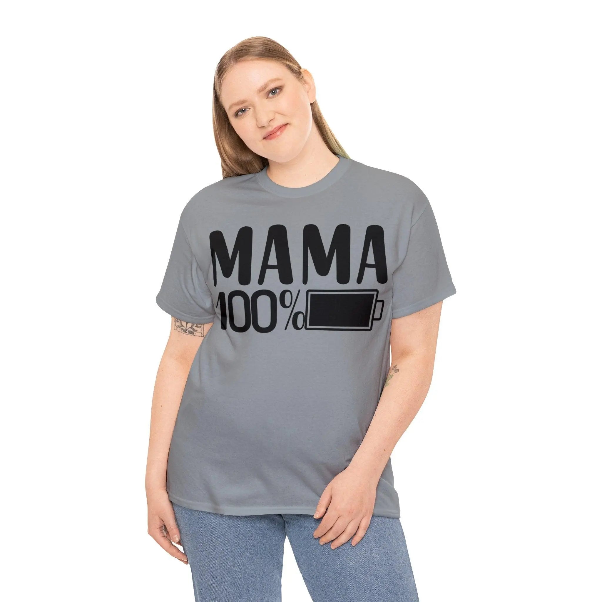 "Mama 100% Charged" Cotton Tee - Briadanna