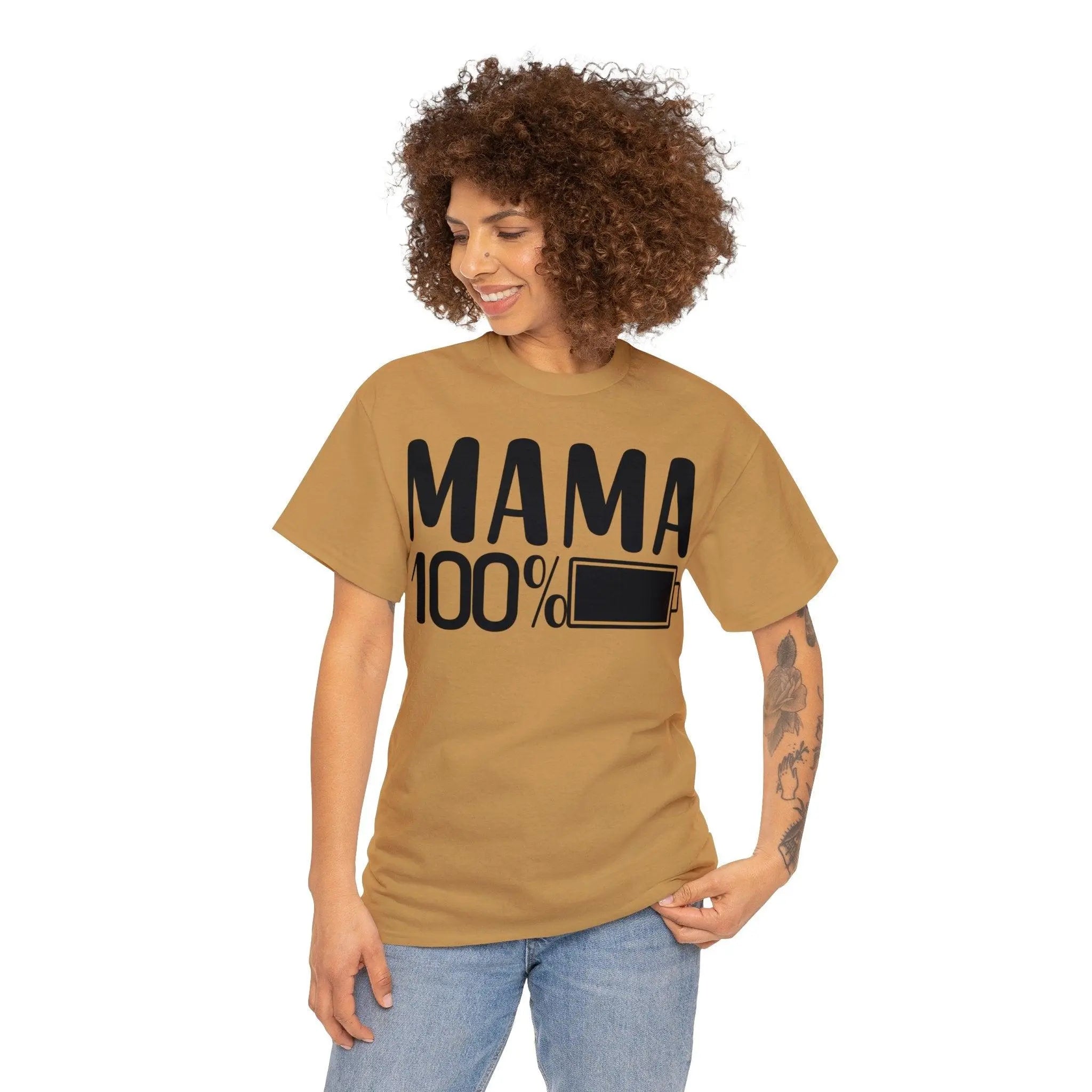 "Mama 100% Charged" Cotton Tee - Briadanna