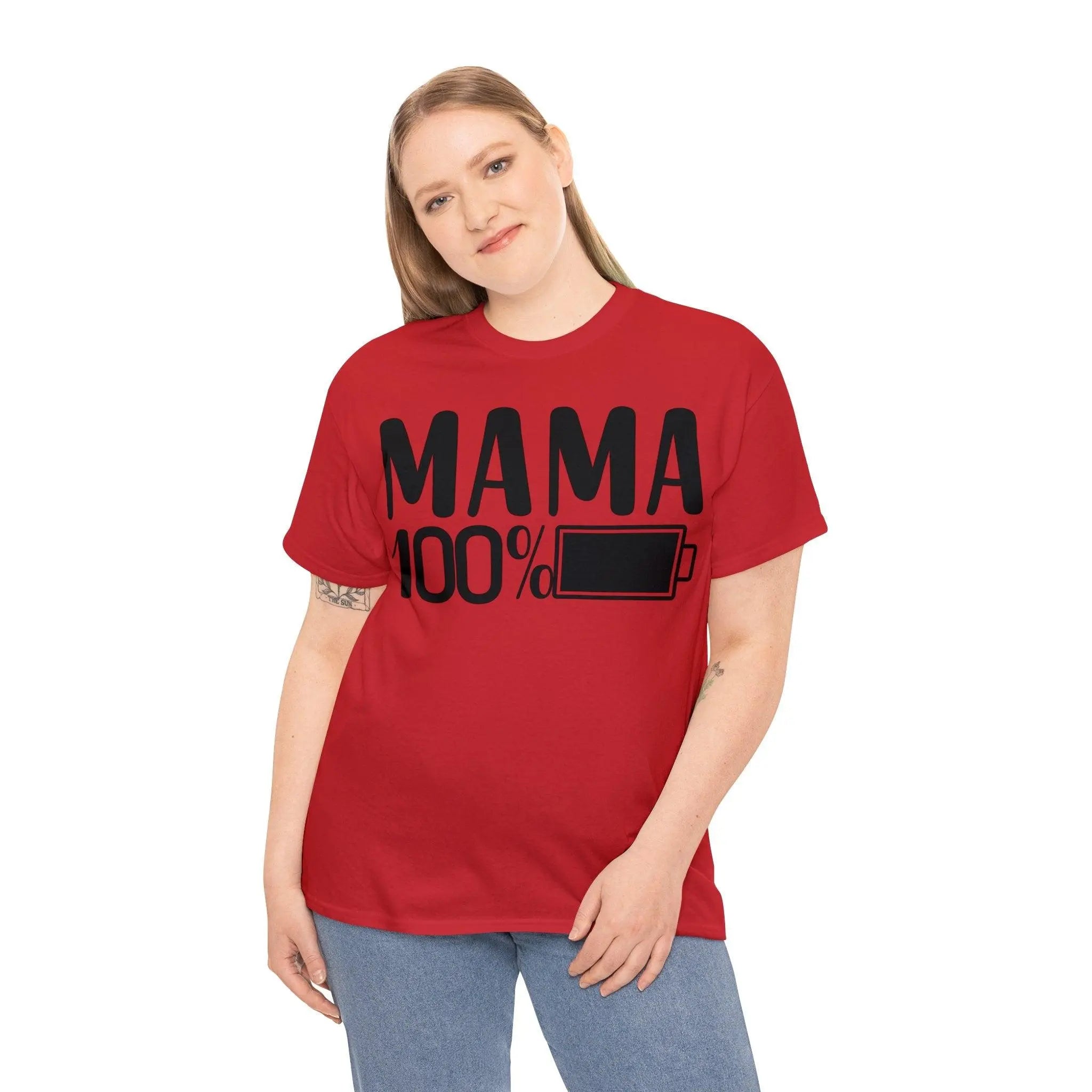 "Mama 100% Charged" Cotton Tee - Briadanna