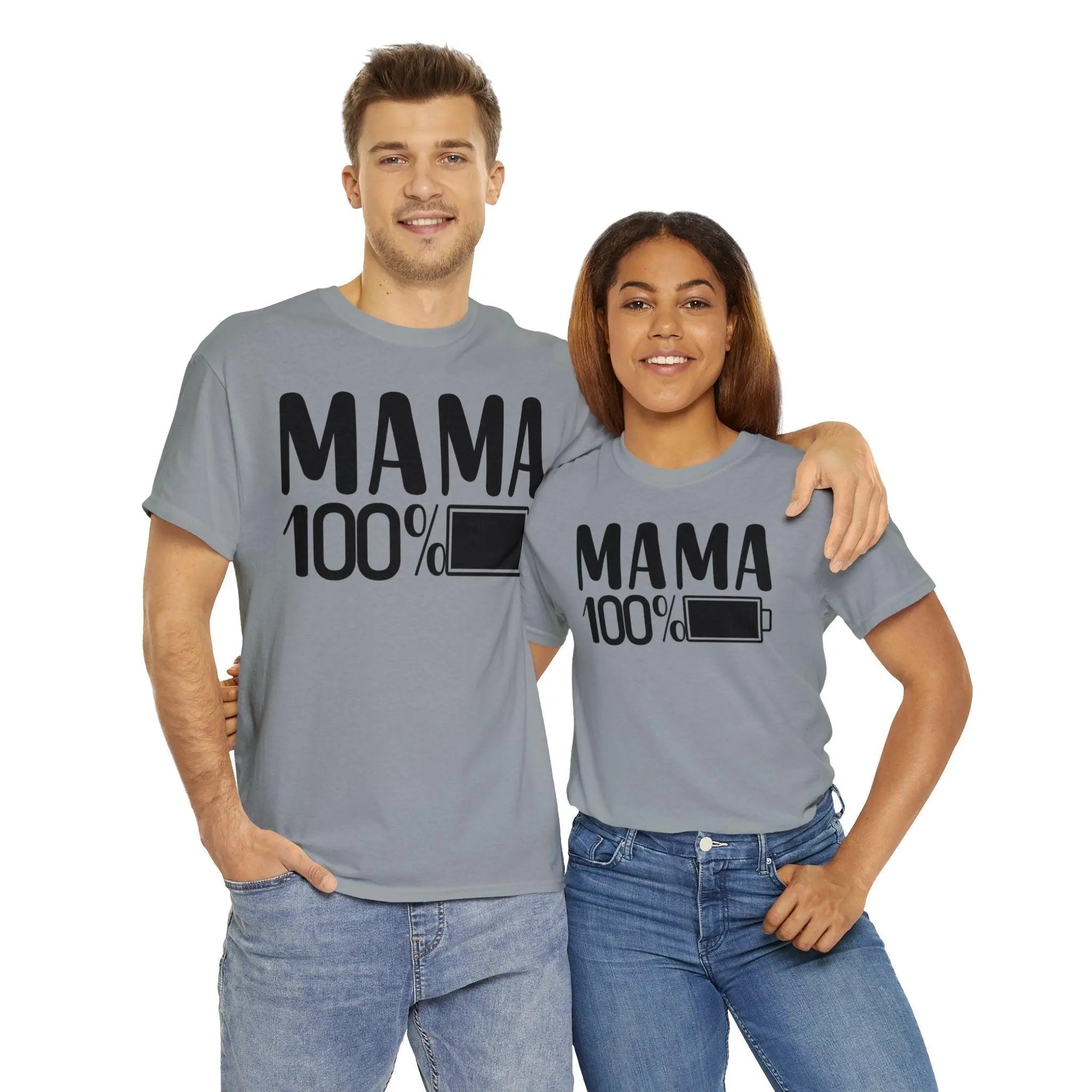 "Mama 100% Charged" Cotton Tee - Briadanna