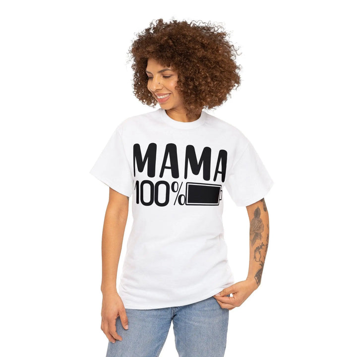 "Mama 100% Charged" Cotton Tee - Briadanna