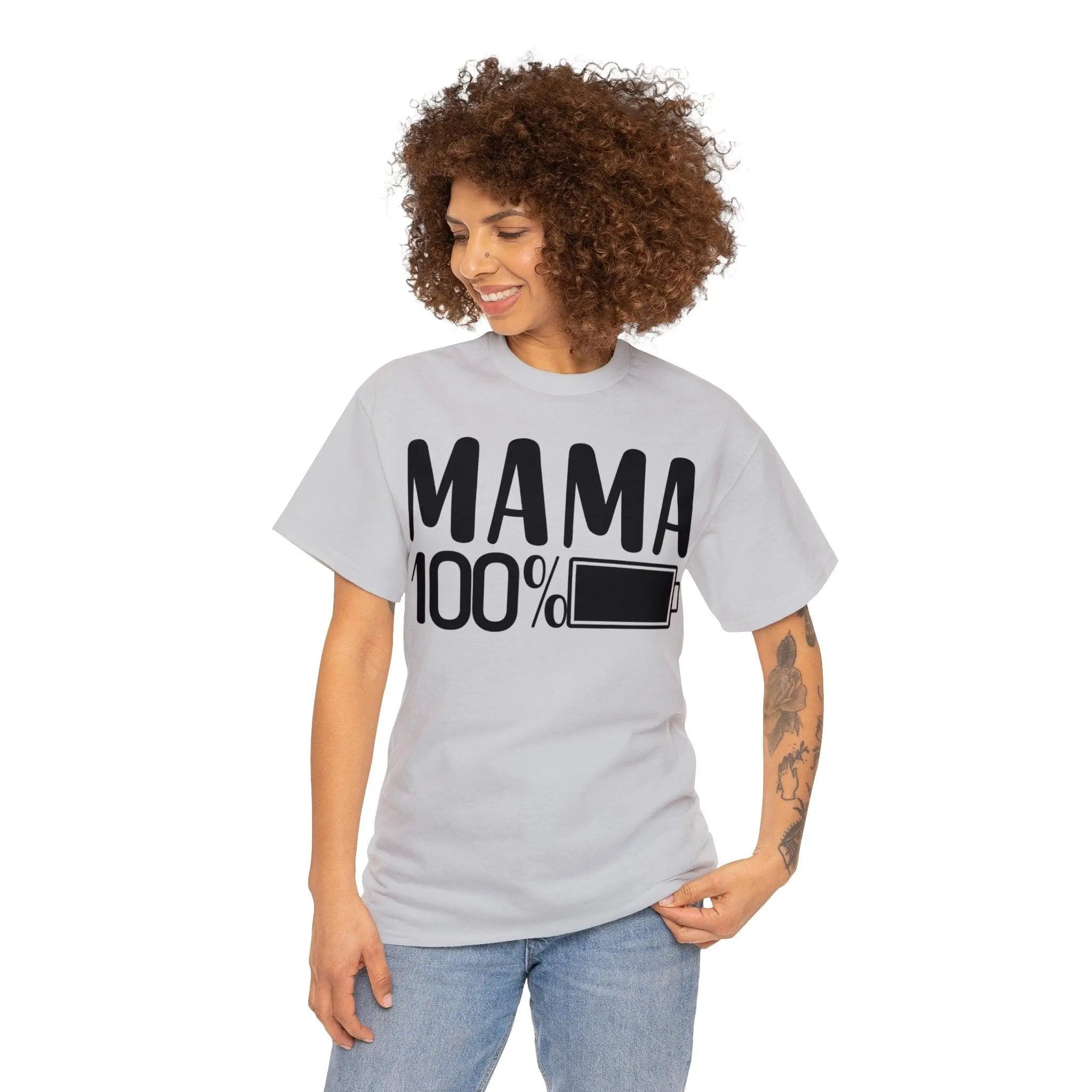 "Mama 100% Charged" Cotton Tee - Briadanna