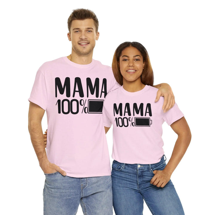 "Mama 100% Charged" Cotton Tee - Briadanna