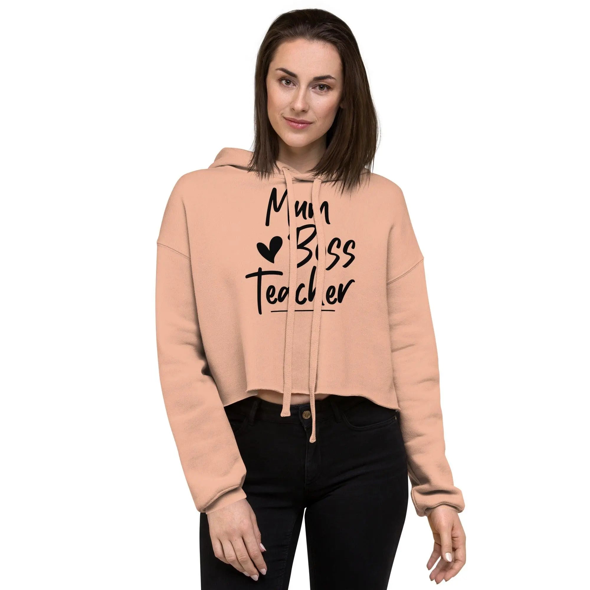 Mum, Boss, Teacher Crop Hoodie - Briadanna