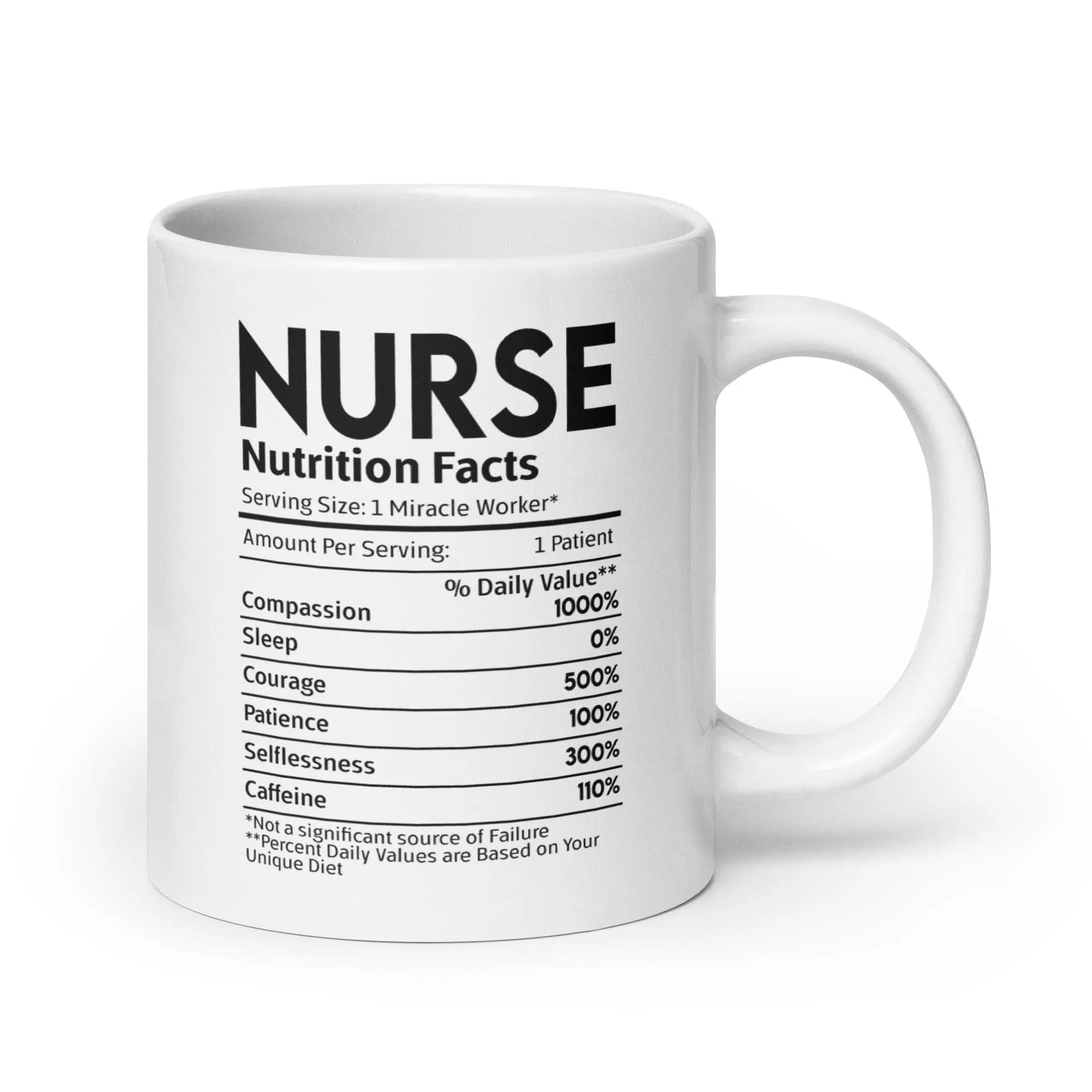 Nurse Nutrition Facts Glossy Mug - Briadanna