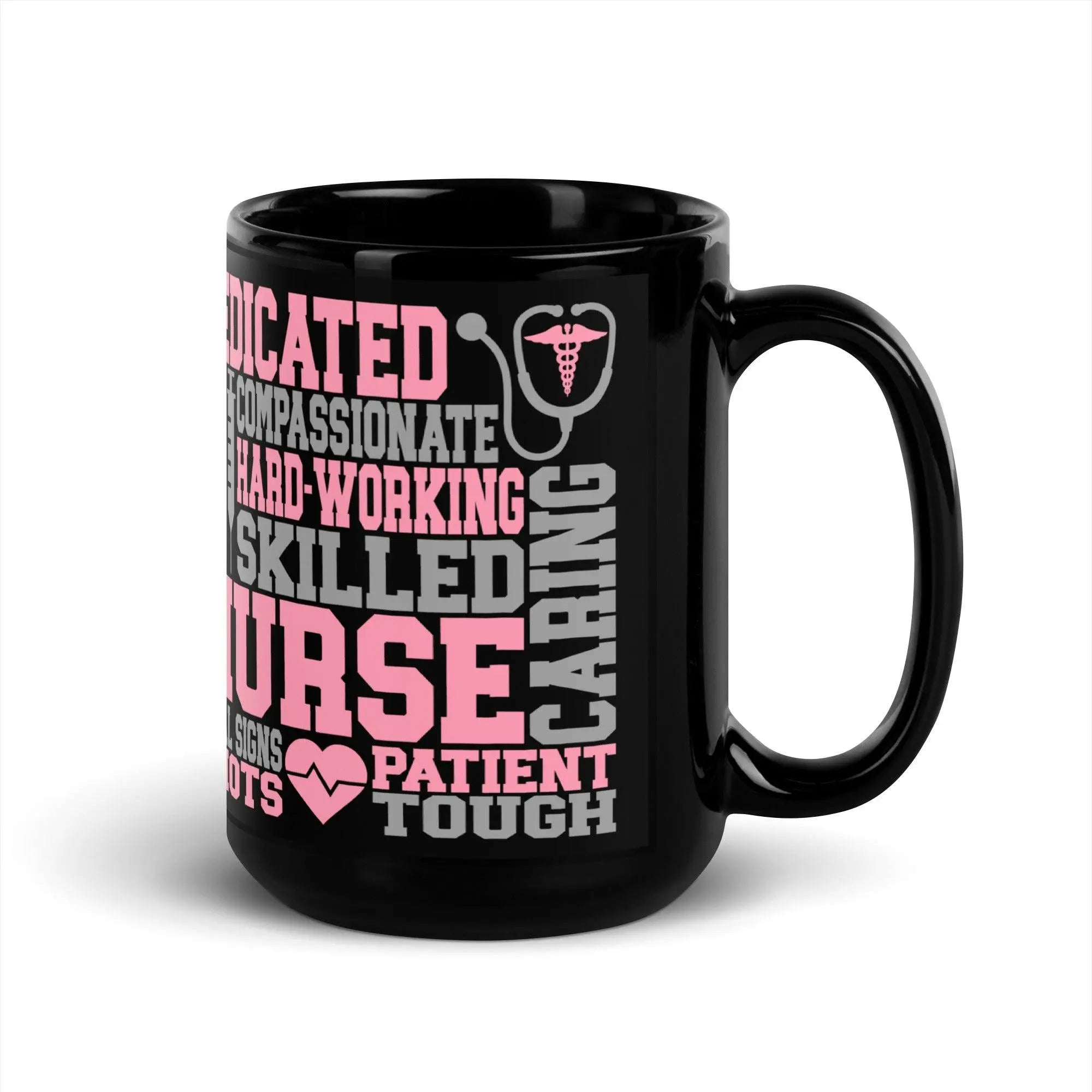 Skilled Nurse's Black Glossy Mug - Briadanna