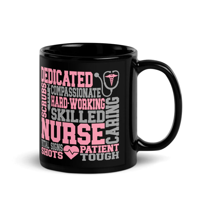 Skilled Nurse's Black Glossy Mug - Briadanna