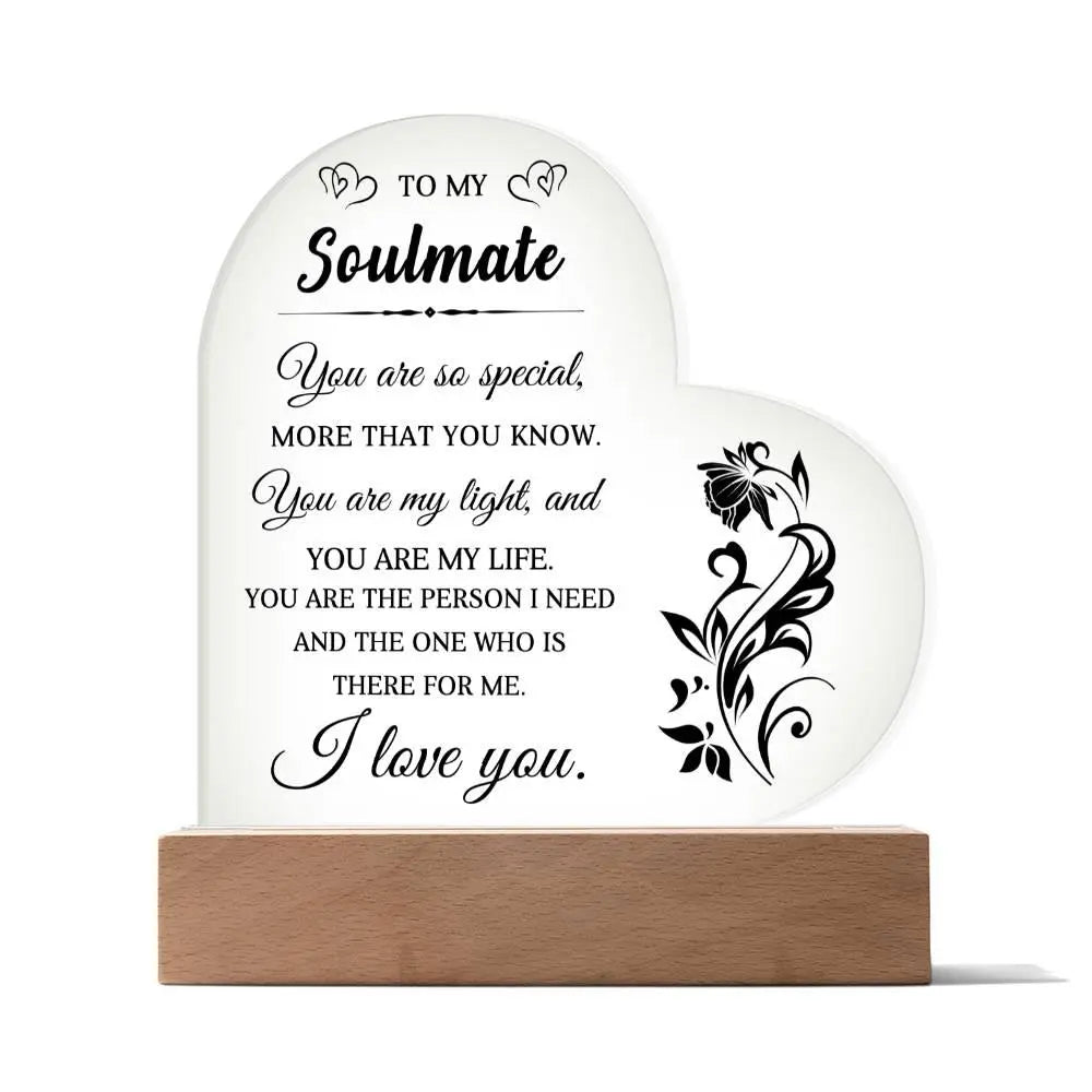 Soulmate Acrylic Heart Plaque - Briadanna