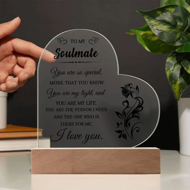 Soulmate Acrylic Heart Plaque - Briadanna