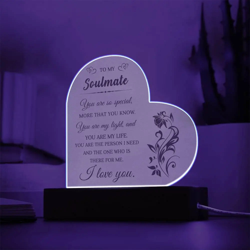 Soulmate Acrylic Heart Plaque - Briadanna