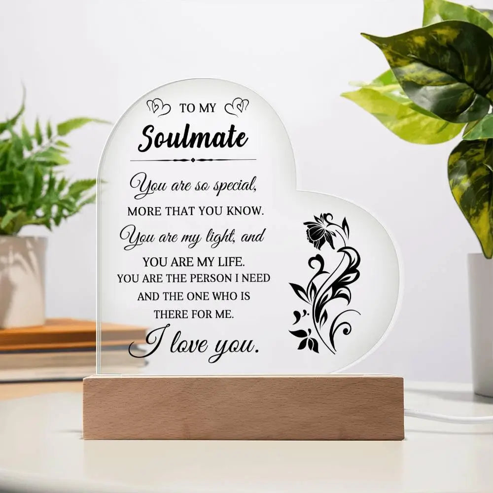 Soulmate Acrylic Heart Plaque - Briadanna