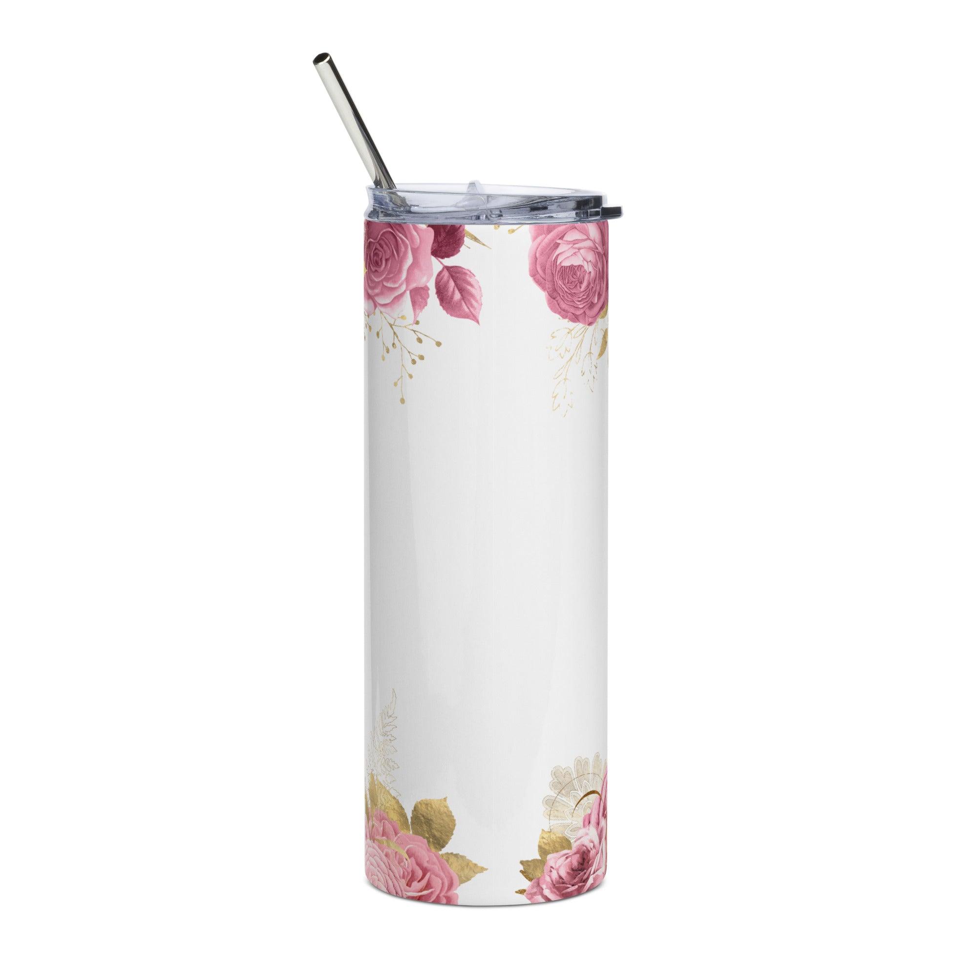 Stylish Flowers Design Tumbler - Briadanna