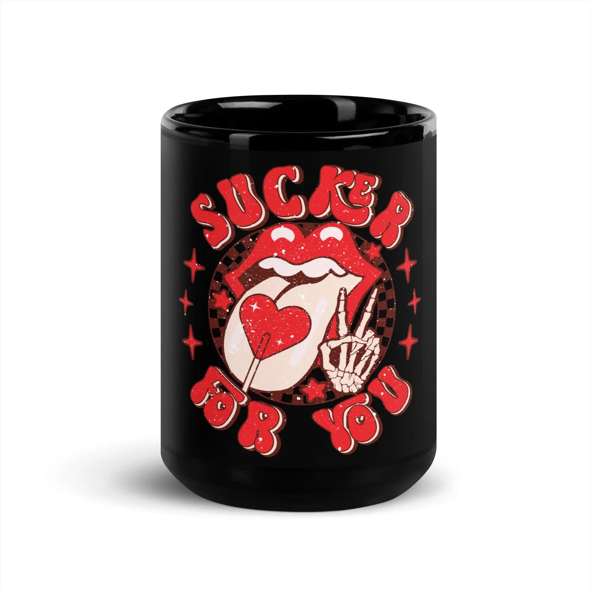 Sucker For You Black Glossy Mug - Briadanna