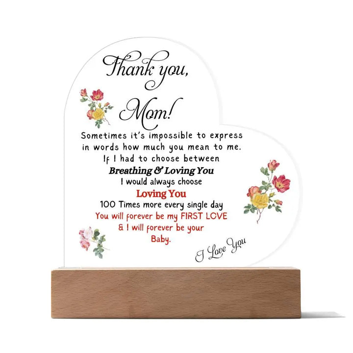 Thank You Mom Acrylic Plaque - Briadanna