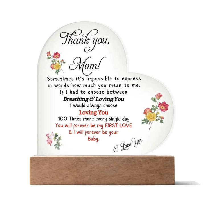 Thank You Mom Acrylic Plaque - Briadanna