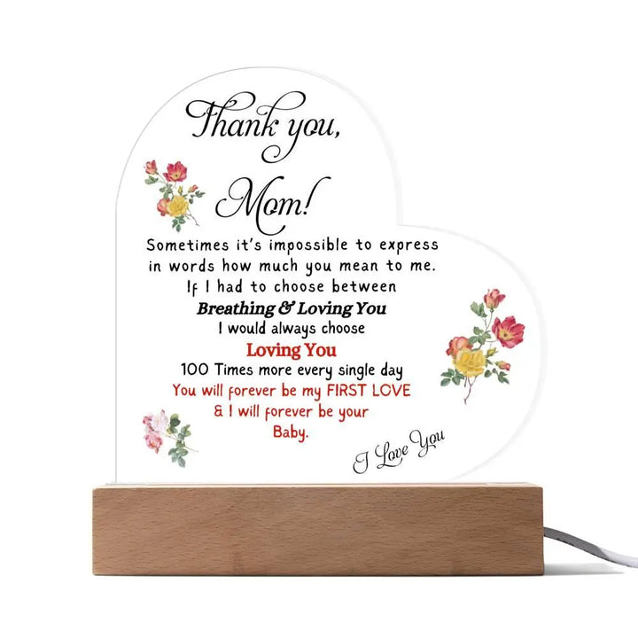 Thank You Mom Acrylic Plaque - Briadanna