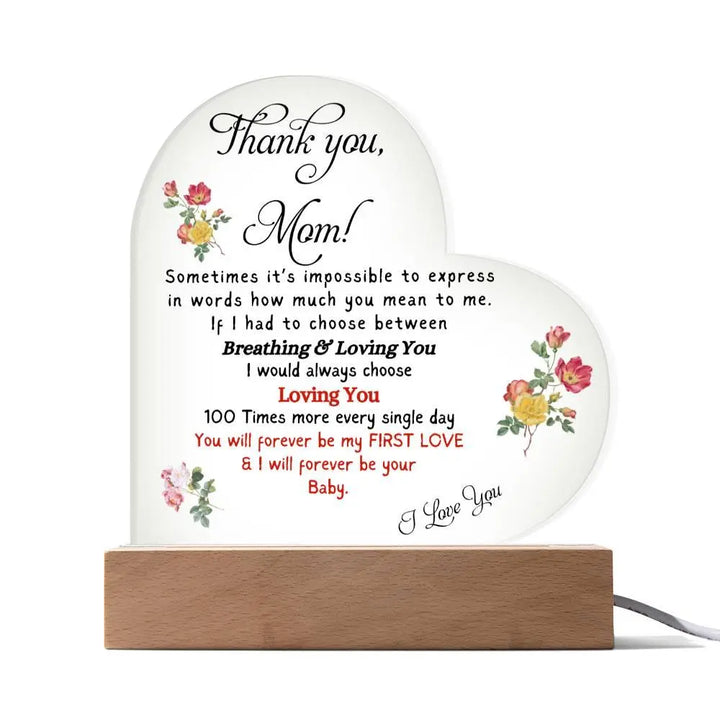 Thank You Mom Acrylic Plaque - Briadanna