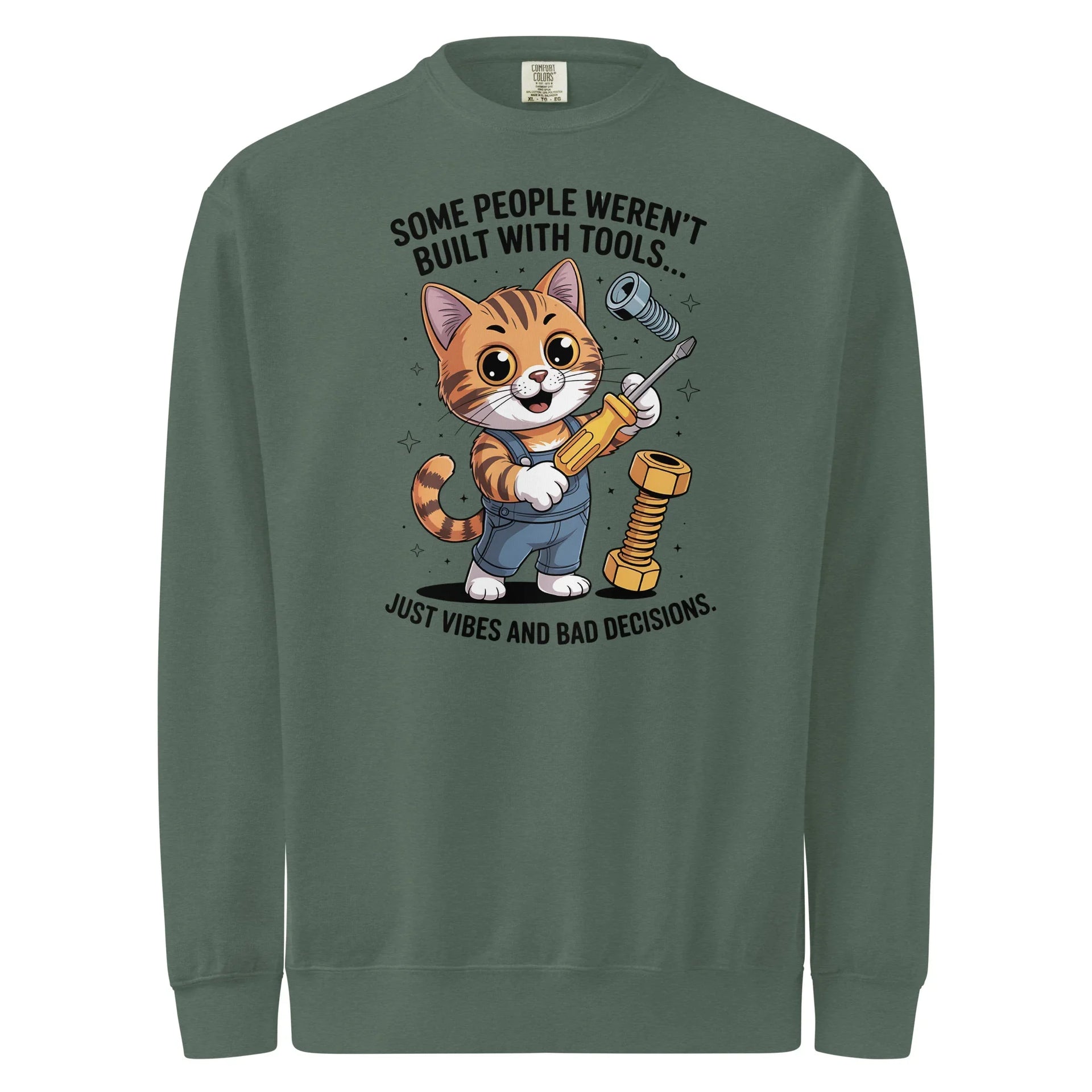 Cute Cat Tools Crewneck Sweatshirt - Briadanna