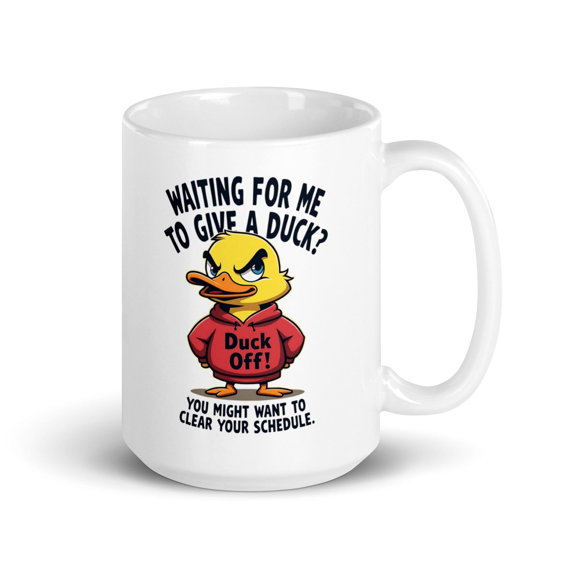 Funny Duck White Glossy Mug - Briadanna