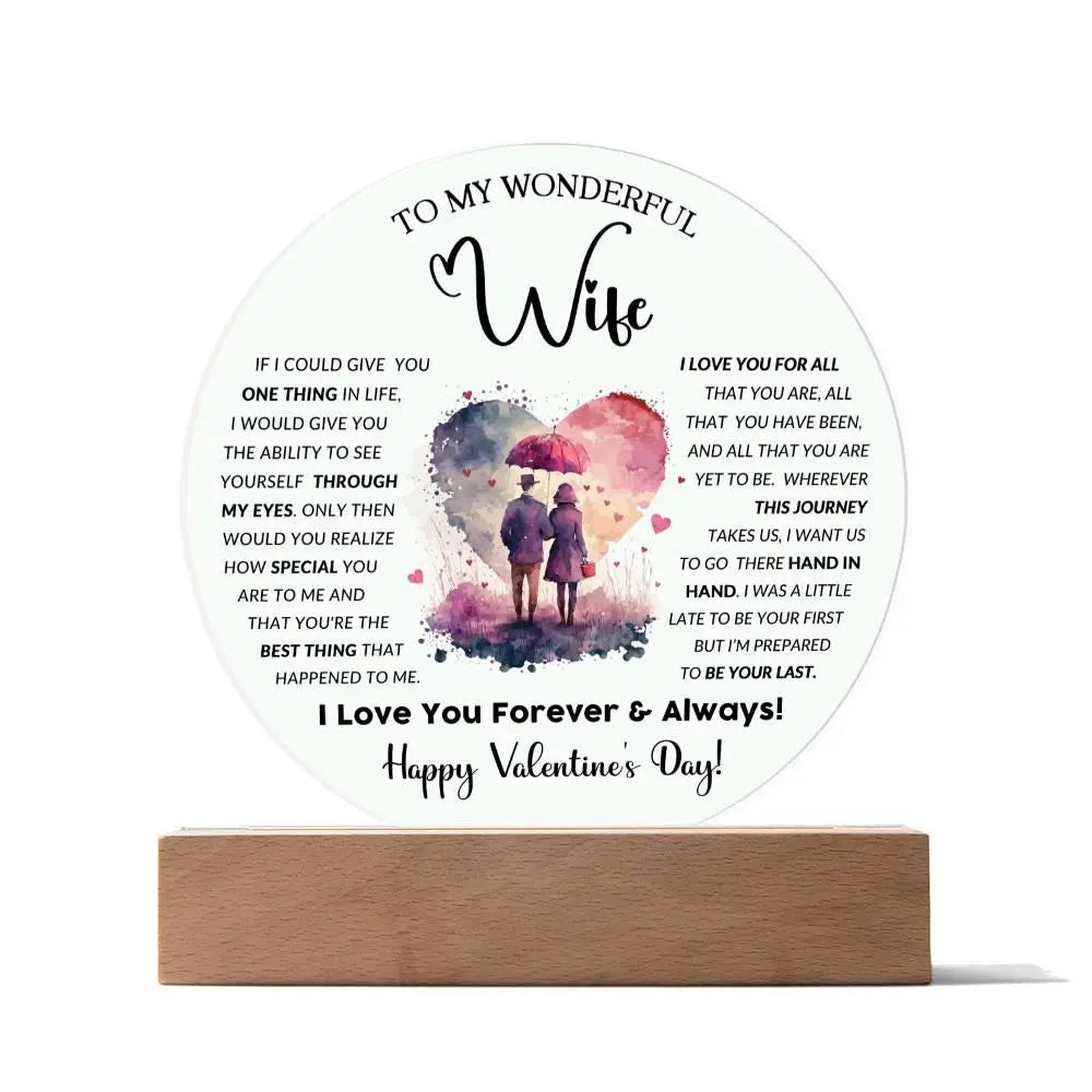 Wonderful Wife's Acrylic Circle Plaque - Briadanna