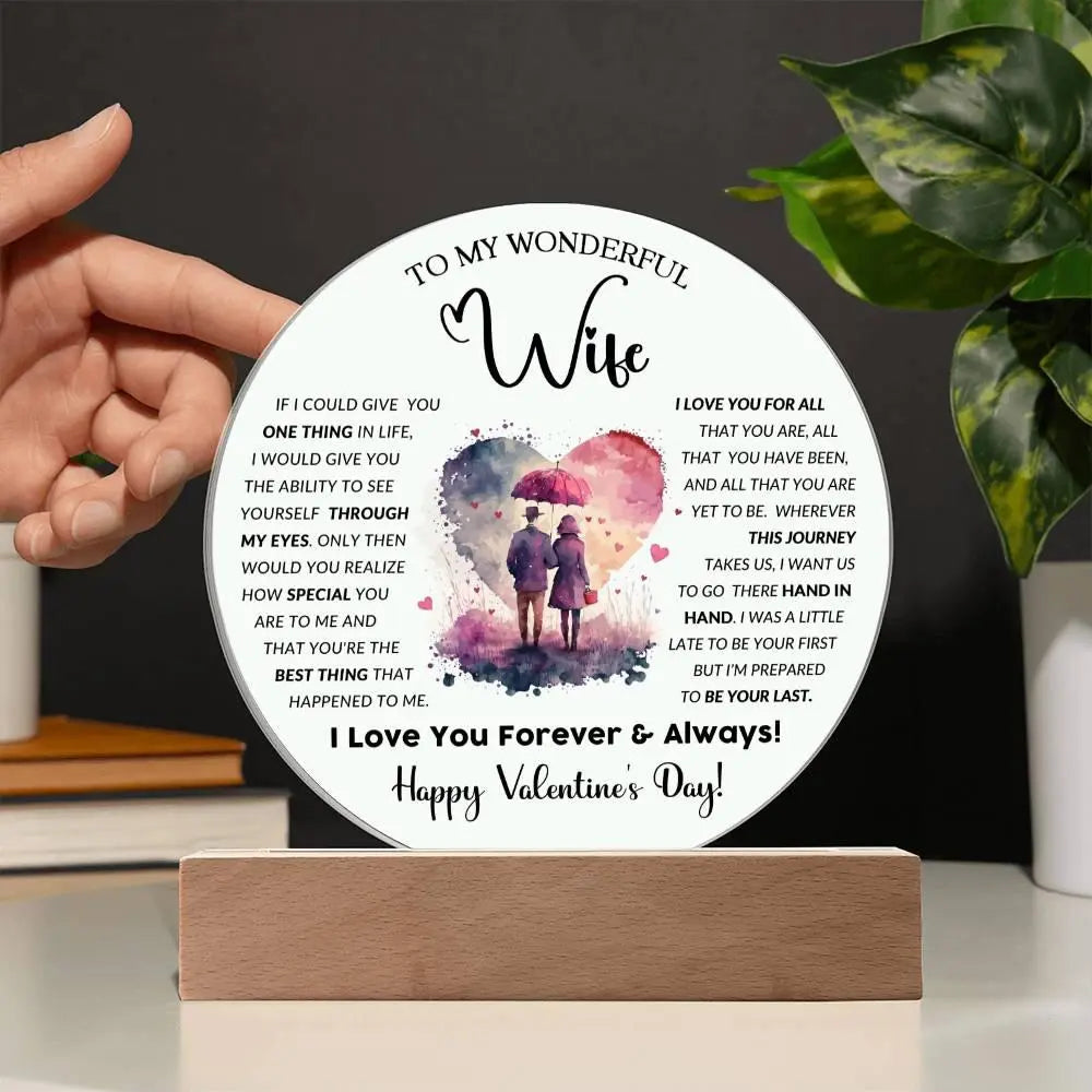 Wonderful Wife's Acrylic Circle Plaque - Briadanna