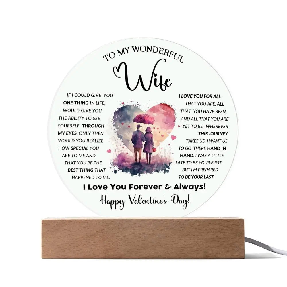 Wonderful Wife's Acrylic Circle Plaque - Briadanna