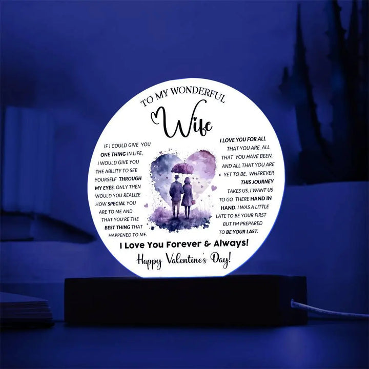 Wonderful Wife's Acrylic Circle Plaque - Briadanna