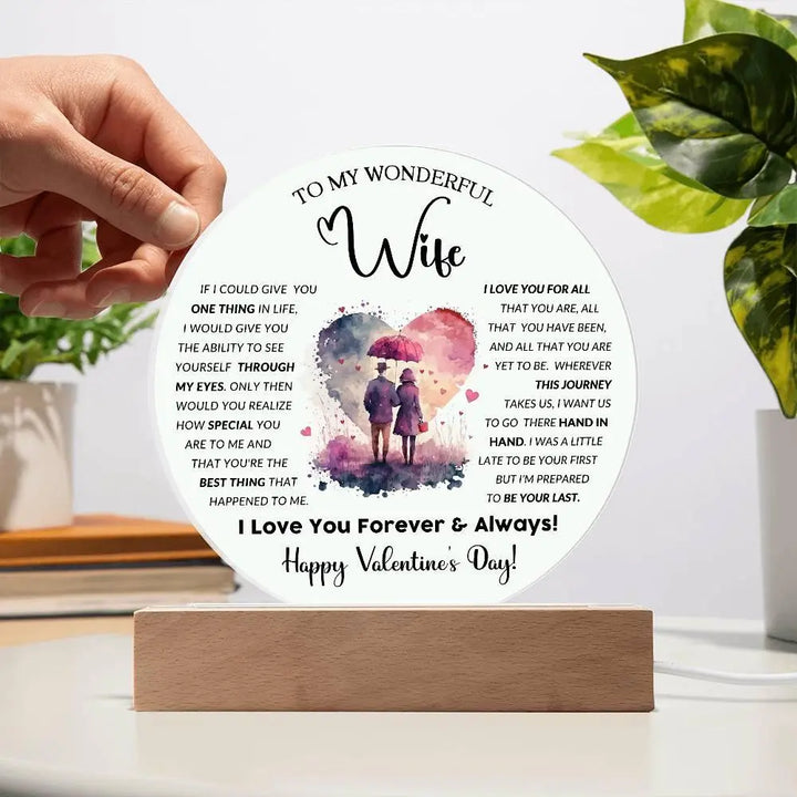 Wonderful Wife's Acrylic Circle Plaque - Briadanna