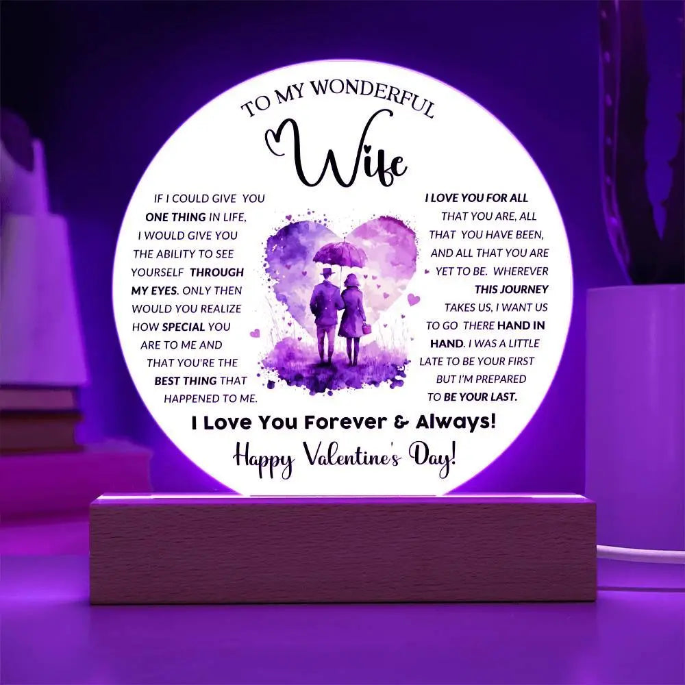 Wonderful Wife's Acrylic Circle Plaque - Briadanna